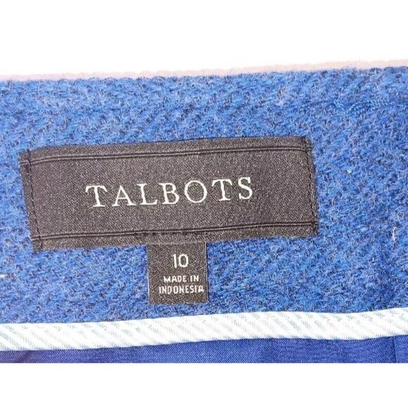 Talbots Skirt Womens Size 10 Pencil Straight Wool Blend Career Classic Zip Blue - Picture 6 of 6